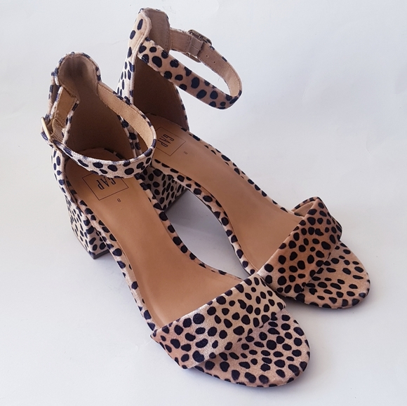 GAP Brown Cheetah Block Heel Sandals - Picture 2 of 10